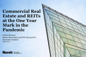 Cover of Calvin Schnure's presentation slides from the 2021 Commercial Real Estate Forecast Summit