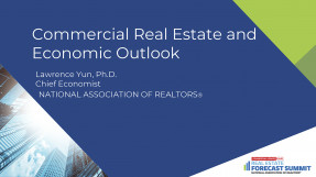 Cover of Lawrence Yun's presentation slides from the 2021 Commercial Real Estate Forecast Summit