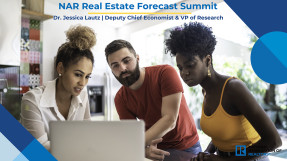 Cover page of Jessica Lautz's slides for the August 2, 2023 NAR Forecast Summit