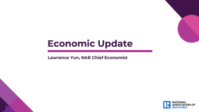 Cover slide: Economic Update, presented by Dr. Lawrence Yun at the 2024 REALTORS® Legislative Meetings in Washington, DC