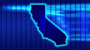 computer image of CA state with 101010 background with dot matrix font