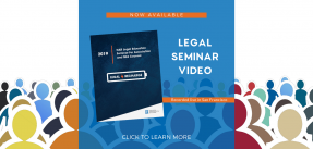 Legal Seminar 2019 Video promotion with an image of the Seminar notebook cover and people icons