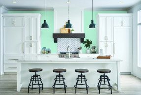 Kitchen With Aqua Paint