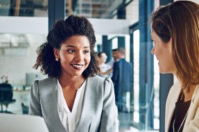 Agent and client in an office