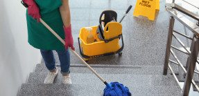 commercial cleaning service mopping floors