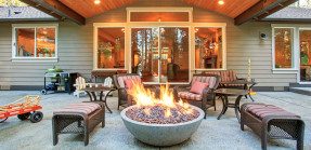 backyard patio with firepit