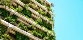 Green building with balcony gardens