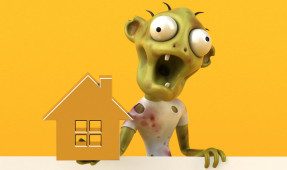 Illustration of Zombie with house