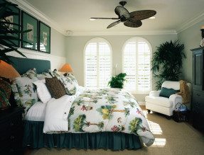 Cozy Beach Style Bedroom with Ceiling Fan