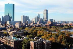 Boston skyline in autumn