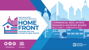 Cover of the May 2020 Commercial Real Estate Research Advisory Board presentation slide deck
