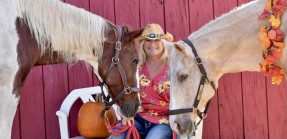 REALTOR® Alison Wheatley with horses at DreamCatcher Horse Rescue