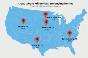 U.S. Map: Areas Where Millennials Are Buying Homes