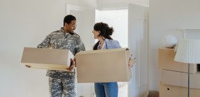 Military couple moving into home