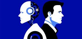 Artificial intelligence and Business man illustration