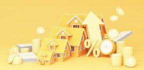 Big arrow symbol Higher Interest Rates for Homes