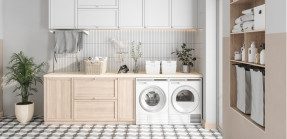 Laundry room in house