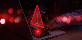 System hacked warning alert on laptop