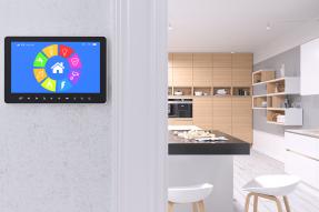 House interior with smart home control panel