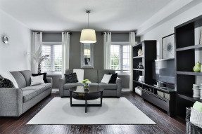 Living room with gray furnishings