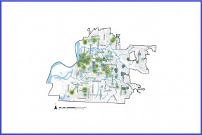 Map of the city of Memphis showing possible anchors for mixed use and walkable communities