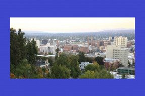 Aerial view of Spokane, WA