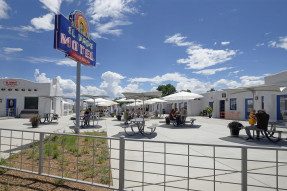 Patio of the El Vado Motel in Albuquerque, New Mexico