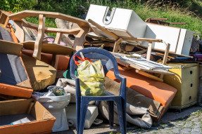 Pile of discarded household junk