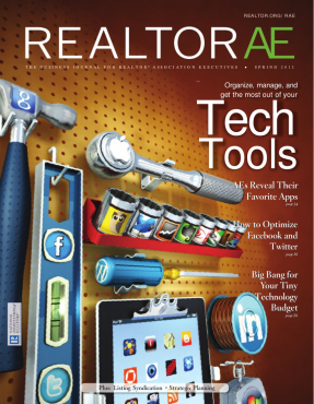 Cover of the 2012 Spring issue of REALTOR® AE Magazine: Tech Tools