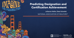 Presentation slides cover image: Predicting Designation and Certification Achievement