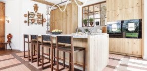 Rustic kitchen with large island