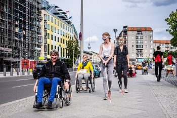 People in wheelchairs in Berlin, Germany