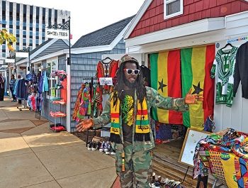 A pop-up chalet selling African clothing articles in Muskegon, MI