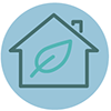 Leaf in house icon