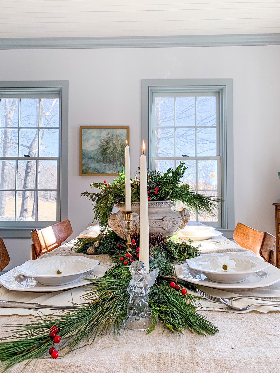 Holiday-themed tablescape