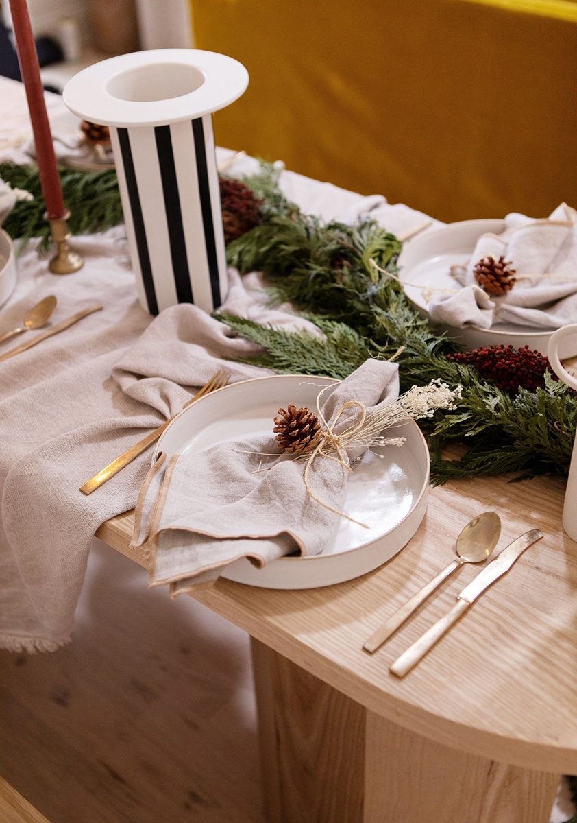 Staged table at holidays