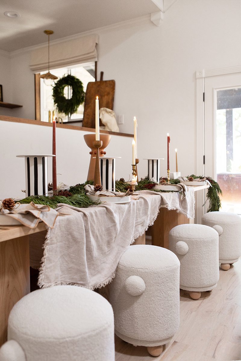 Staged table at holidays