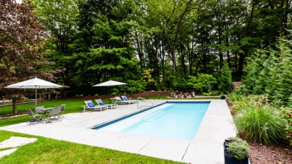 wooded vacation property with pool