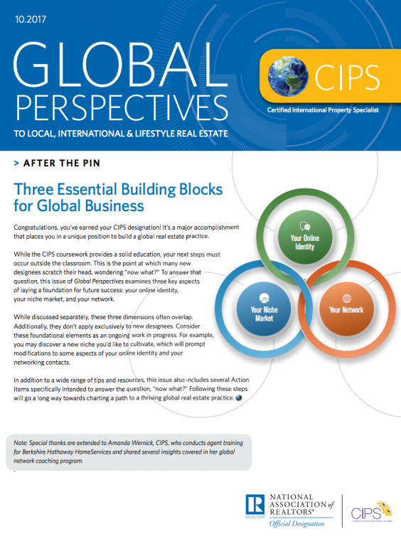 Cover of the October 2017 issue of Global Perspectives: After the Pin