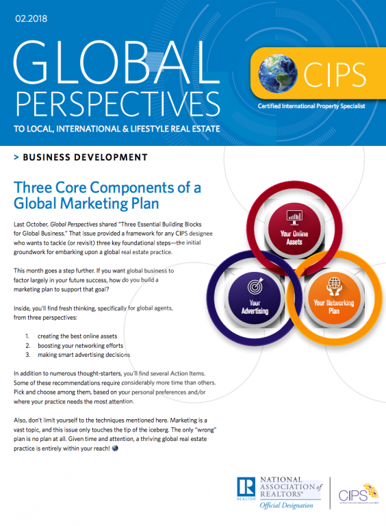 Cover of the February 2018 issue of Global Perspectives: Business Development