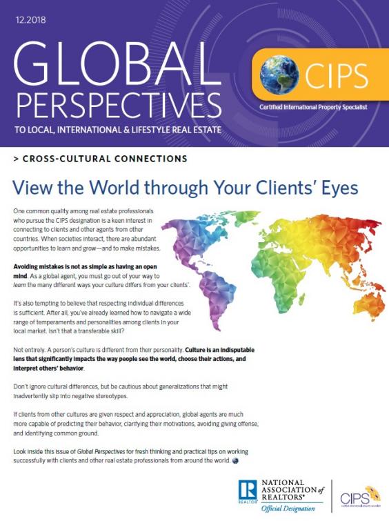December 2018 Global Perspectives Cross Cultural Connections Cover