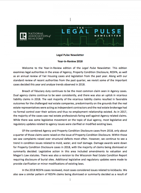 Legal Pulse 4Q 2018 publication cover image