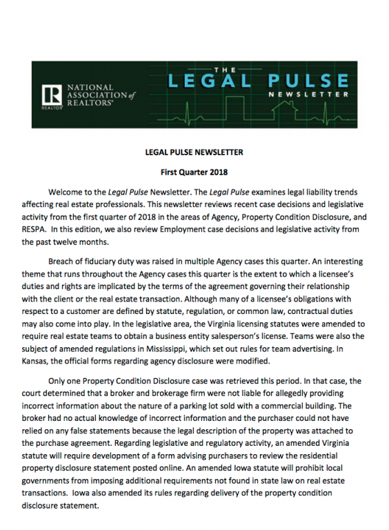 Legal Pulse Q1 2018