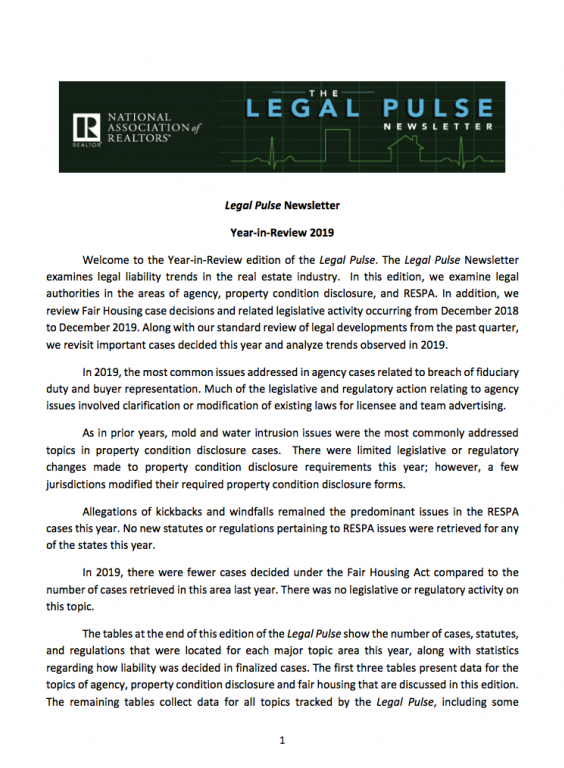 First page of the Legal Pulse Q4 Newsletter