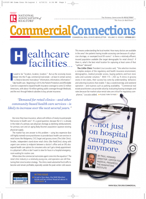 Cover of the 2011 Spring issue of Commercial Connections: Healthcare Facilities