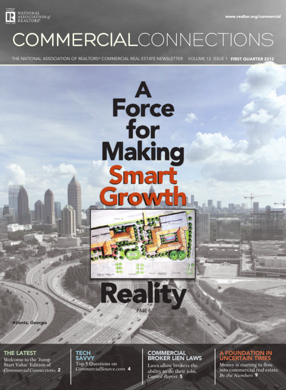 Cover of the 2012 Spring issue of Commercial Connections: A Force for Making Smart Growth Reality
