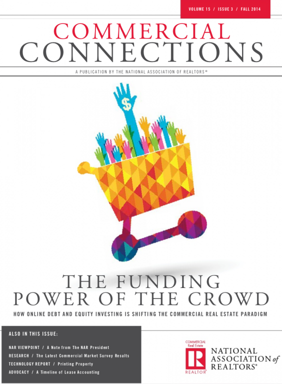 Cover of the 2014 Fall issue of Commercial Connections: The Funding Power of the Crowd