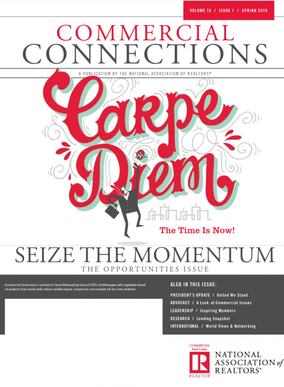 Cover of the 2016 Spring issue of Commercial Connections: Seize the Momentum
