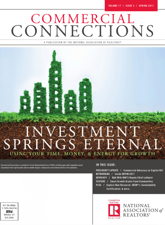 Cover of the 2017 Spring issue of Commercial Connections: Investment Springs Eternal