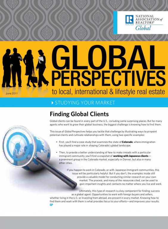 Cover of the June 2011 issue of Global Perspectives: Studying Your Market